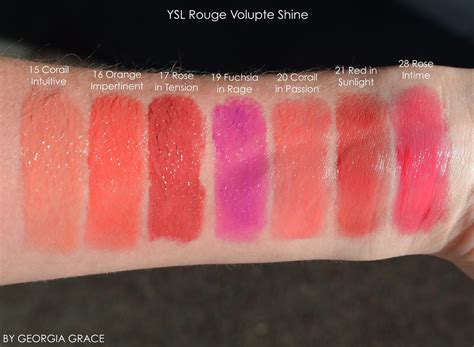 ysl rouge volupte shine 16|ysl rouge volupte shine swatches.